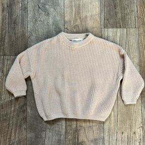 Indigo Dreams Peachy Cream Knit Oversized Sweater (Toddler 12-18m)